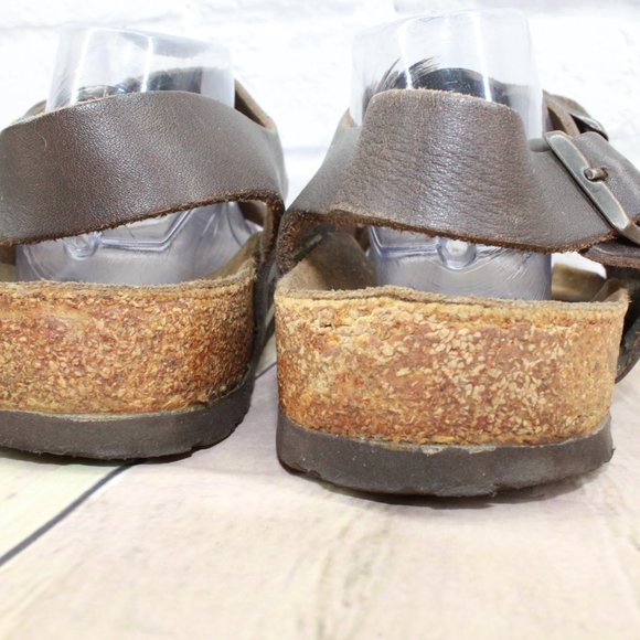 Birkenstock Milano Brown Leather Ankle Strap Buckle Sandals Size US 10 - Picture 12 of 12